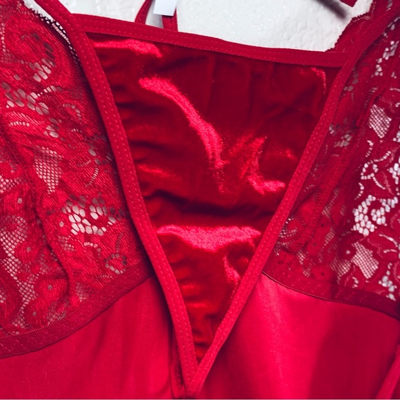 NWT Women's Sexy Santa Babydoll Lace Halter Top/Dress Lingerie set in Red. SizeM - Picture 10 of 11